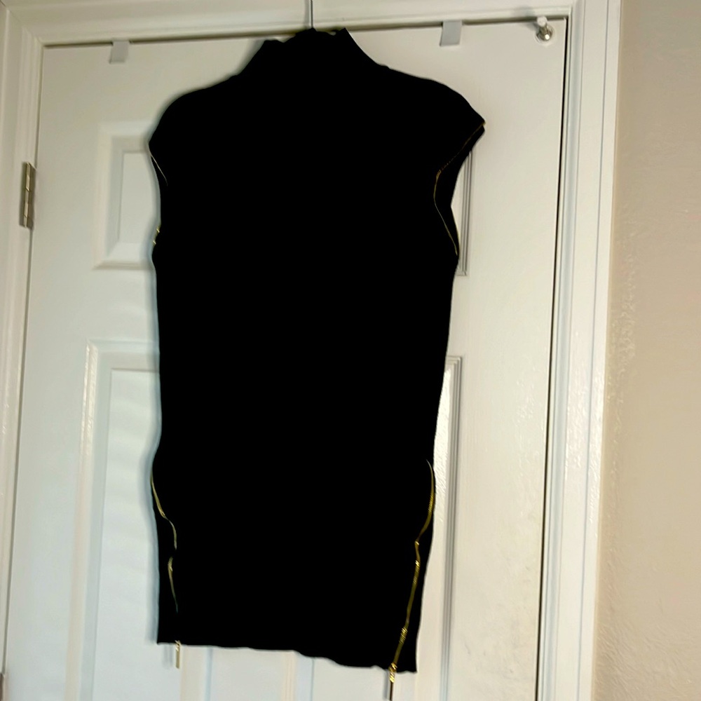 Elegant black and gold turtleneck INC  tunic.